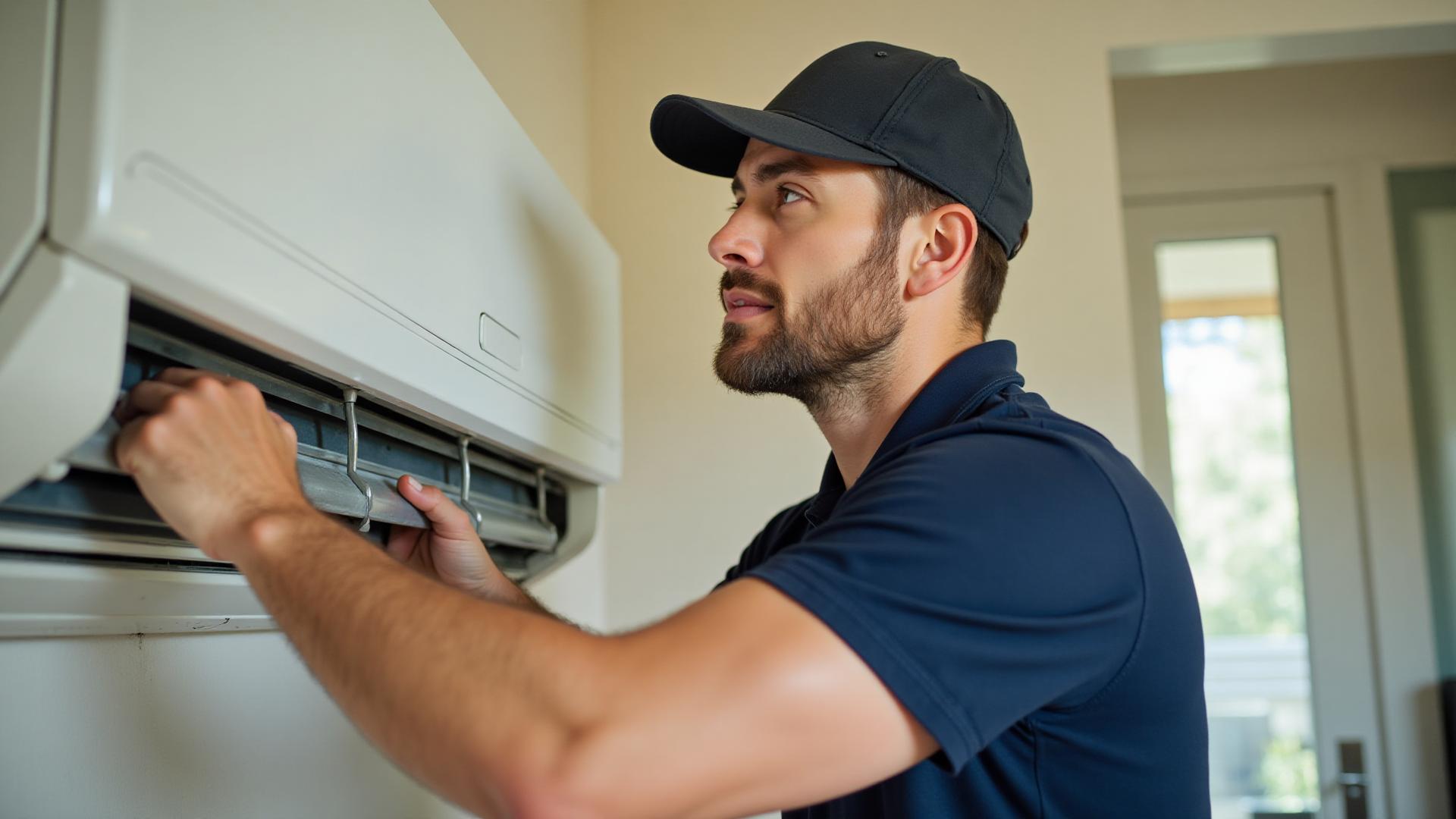 Sturdi Home Solutions HVAC technician servicing an air conditioning unit in Chattanooga